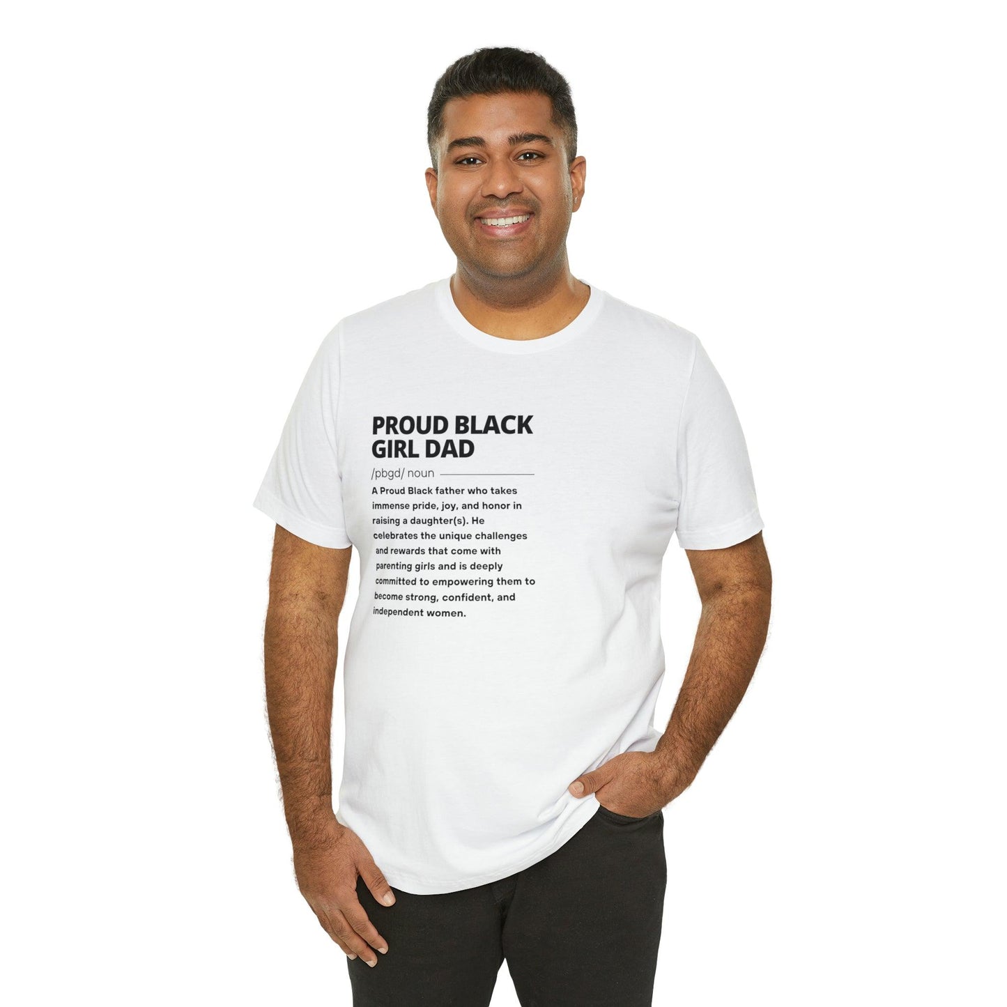 Proud Black Girl Dad™ The definition | white | Short Sleeve Tee - Proud Black Girl Dad